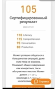 Это результат подготовки к экзамену Duolingo. Вчерашний выпускник СШ 41, сейчас студент в Канаде. Сертифицированный результат 105 баллов.