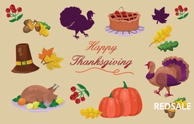 Разработка векторных иконок ко Дню Благодарения