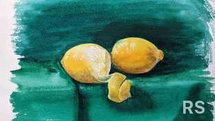 Акварель. Этюд . Работа ученицы. Рисунок с натуры.