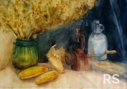 Рисунок для поступающих. Работа ученицы. Акварель.