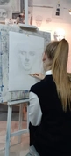 Академический рисунок гипсовой головы, геометрических тел, натюрморта.