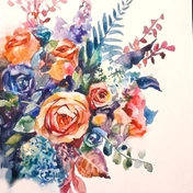 Использую акриловые или масляные краски на холсте для воплощения ярких цветов и текстур. каждая работа начинается с детального эскиза, который постепенно развивается, захватывая красоту и атмосферу цветочного ансамбля.