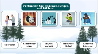 Часть урока по теме Winter Redewendungen, 25стр.
Уровень В1+
Время затраченное на разработку: 1,5-2ч.